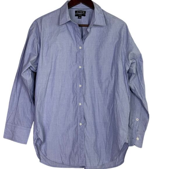 J. Crew Relaxed Fit 100% Cotton Button Down Collar Shirt Longsleeve 8 Peri Blue - Picture 14 of 15